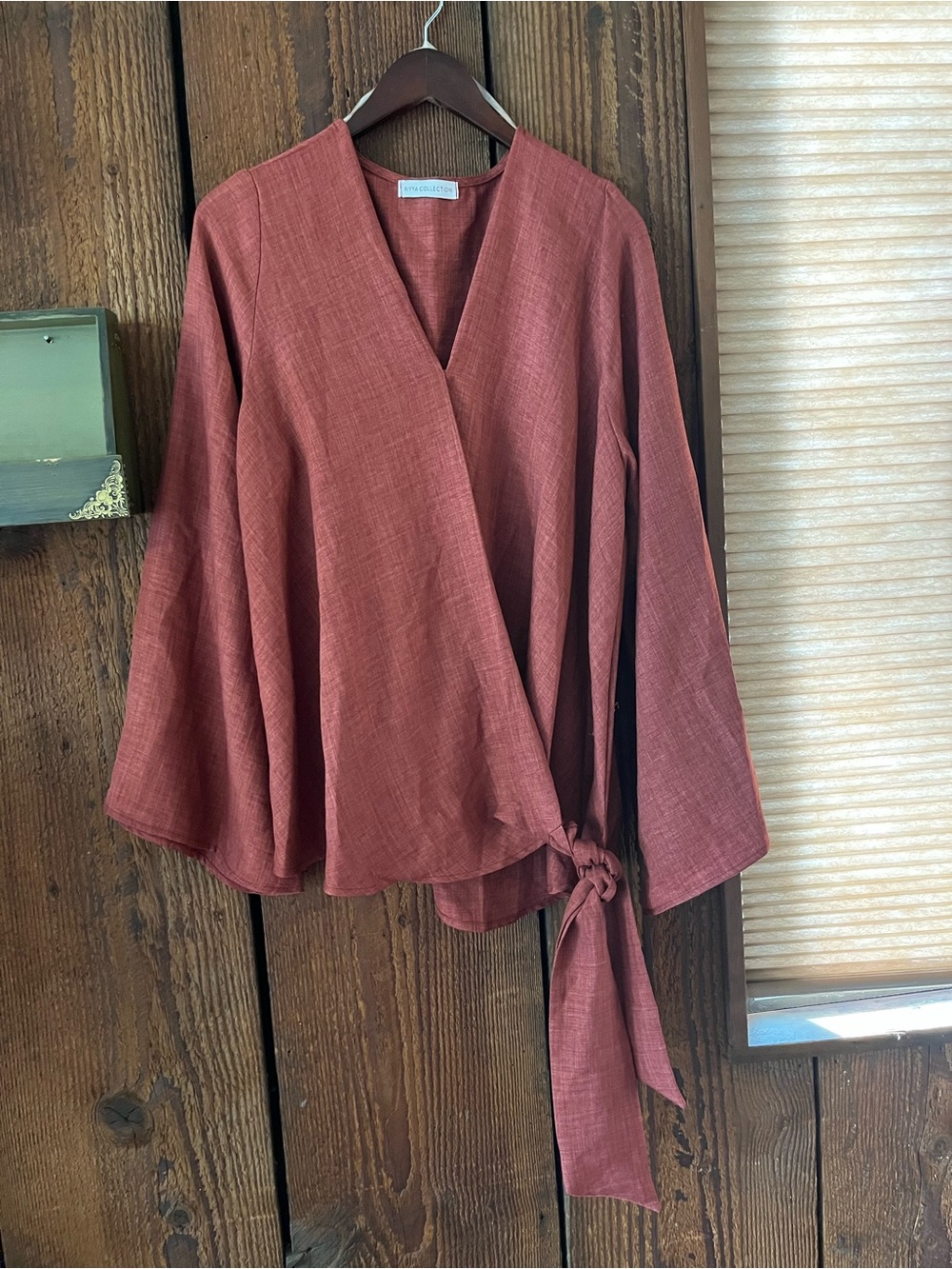 Riyaa Collection Dusty Pink Wrap Top and Wide Leg Pants Set Size L